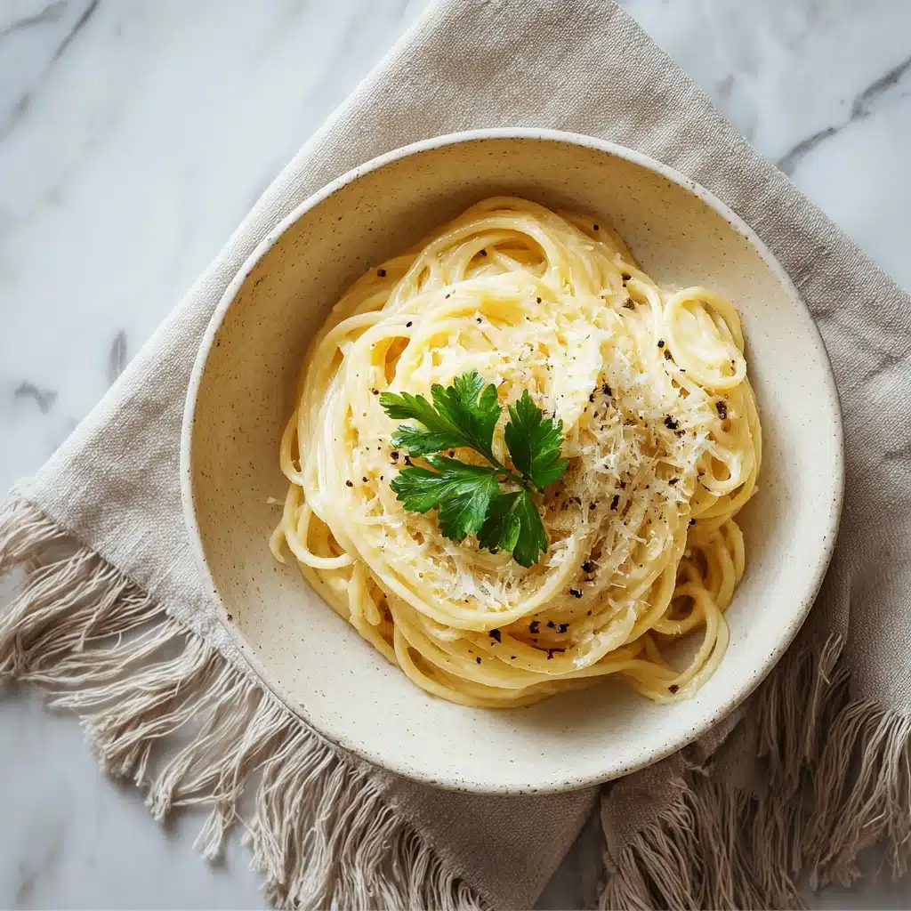 Creamy Vegan Garlic Spaghetti Recipe - Recipe Image