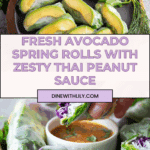 Avocado Spring Rolls with Zesty Thai Peanut Sauce Recipe