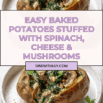 Baked Potatoes with Spinach, Cheese, and Mushrooms Recipe