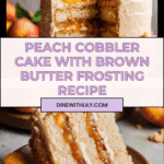 peach cobbler cake with brown butter frosting Recipe