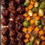 Korean BBQ Meatballs with Roasted Vegetables Recipe
