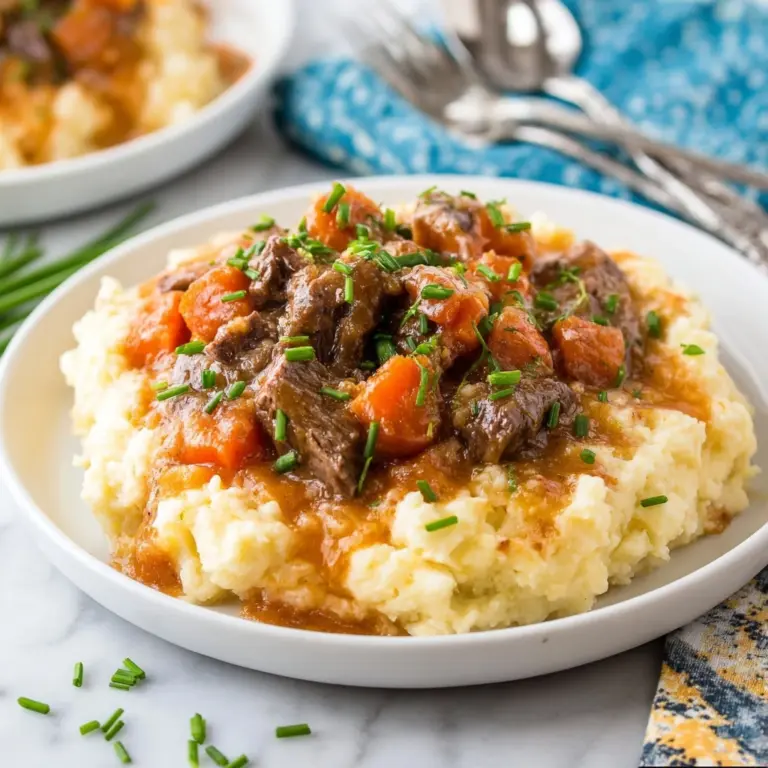 Fall Apple Cider Stew over Mashed Potatoes Recipe