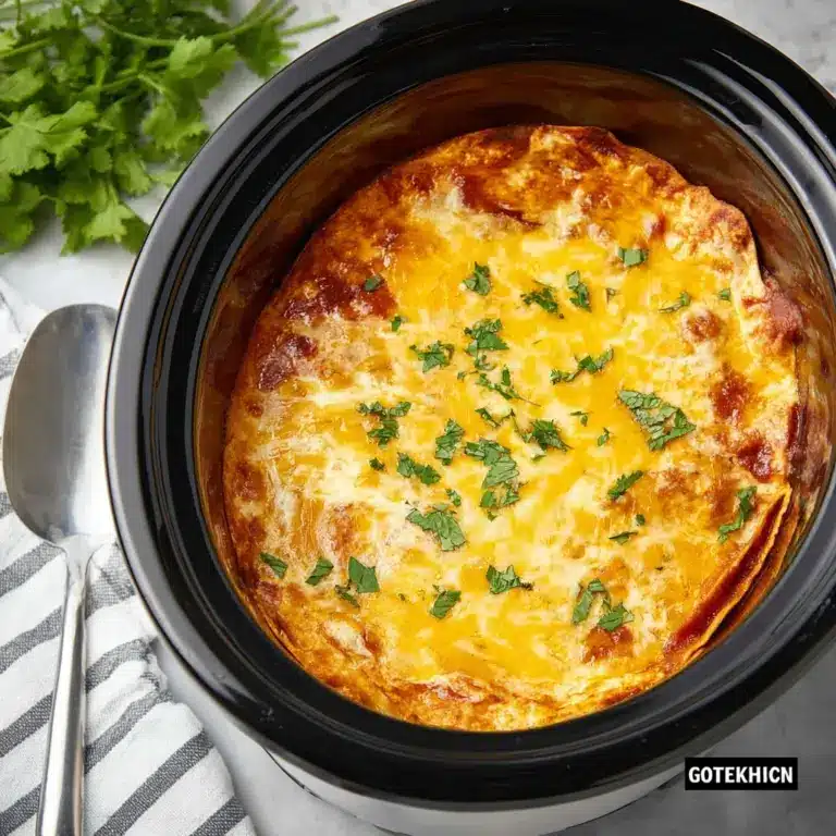 Slow Cooker Chicken Enchilada Casserole Recipe