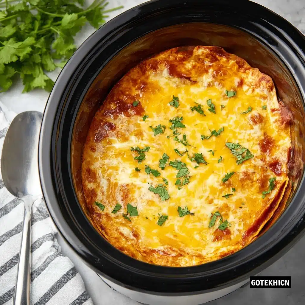 Slow Cooker Chicken Enchilada Casserole Recipe