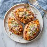 High Protein Ground Turkey Stuffed Sweet Potato Recipe