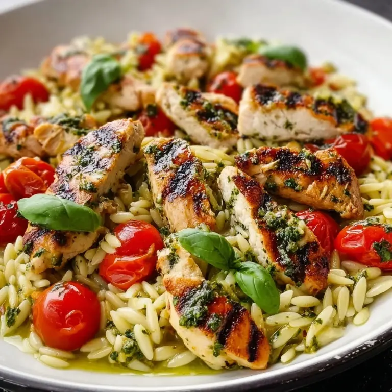 One Pan Chicken & Pesto Orzo Recipe