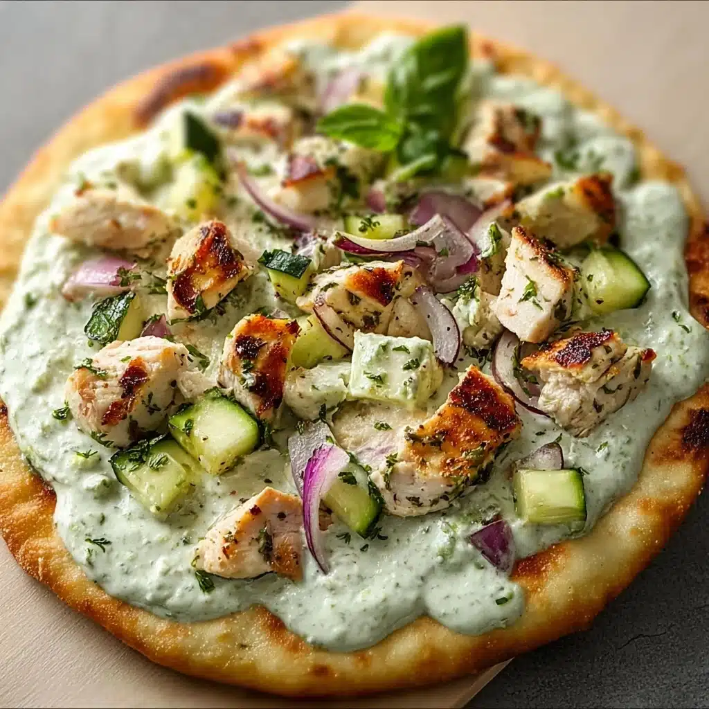 Tzatziki Chicken Naan Pizza Recipe - Recipe Image