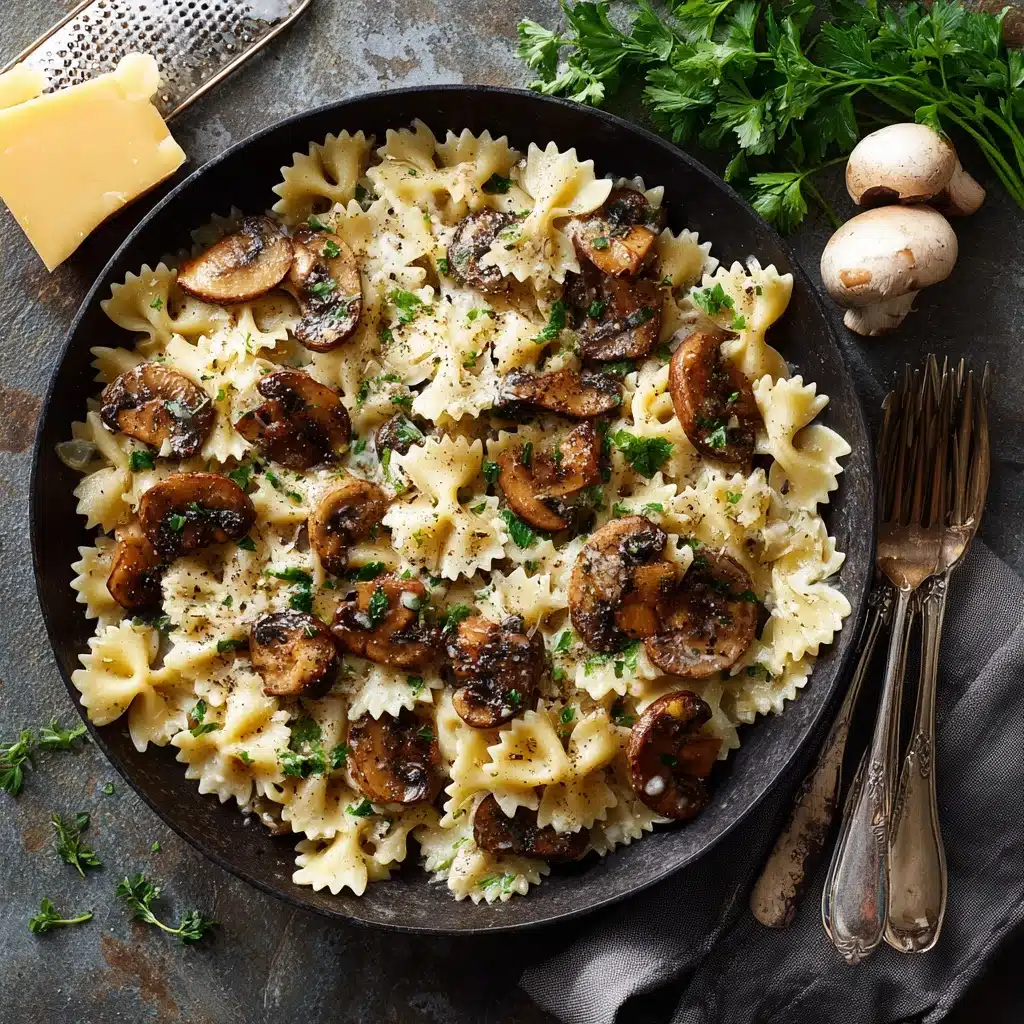 Farfalle with Mushrooms and Cream Recipe