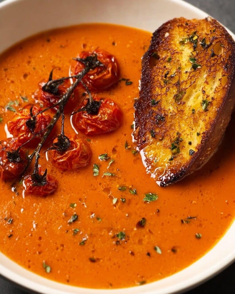Creamy Roasted Garlic Tomato Soup Recipe