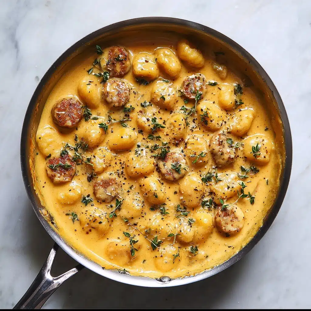 Creamy Butternut Squash Gnocchi with Sausage, Thyme, and Sage