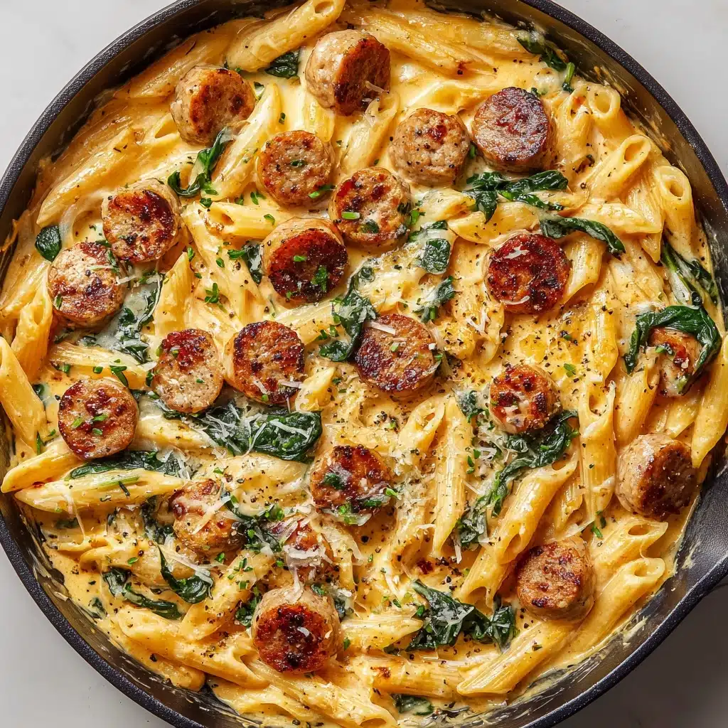 One Pot Creamy Cajun Sausage Pasta Recipe - Recipe Image