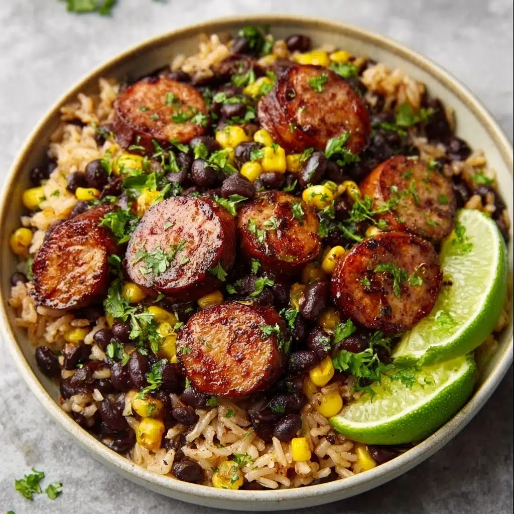 Hearty Black Beans and Rice with Sausage Recipe - Recipe Image