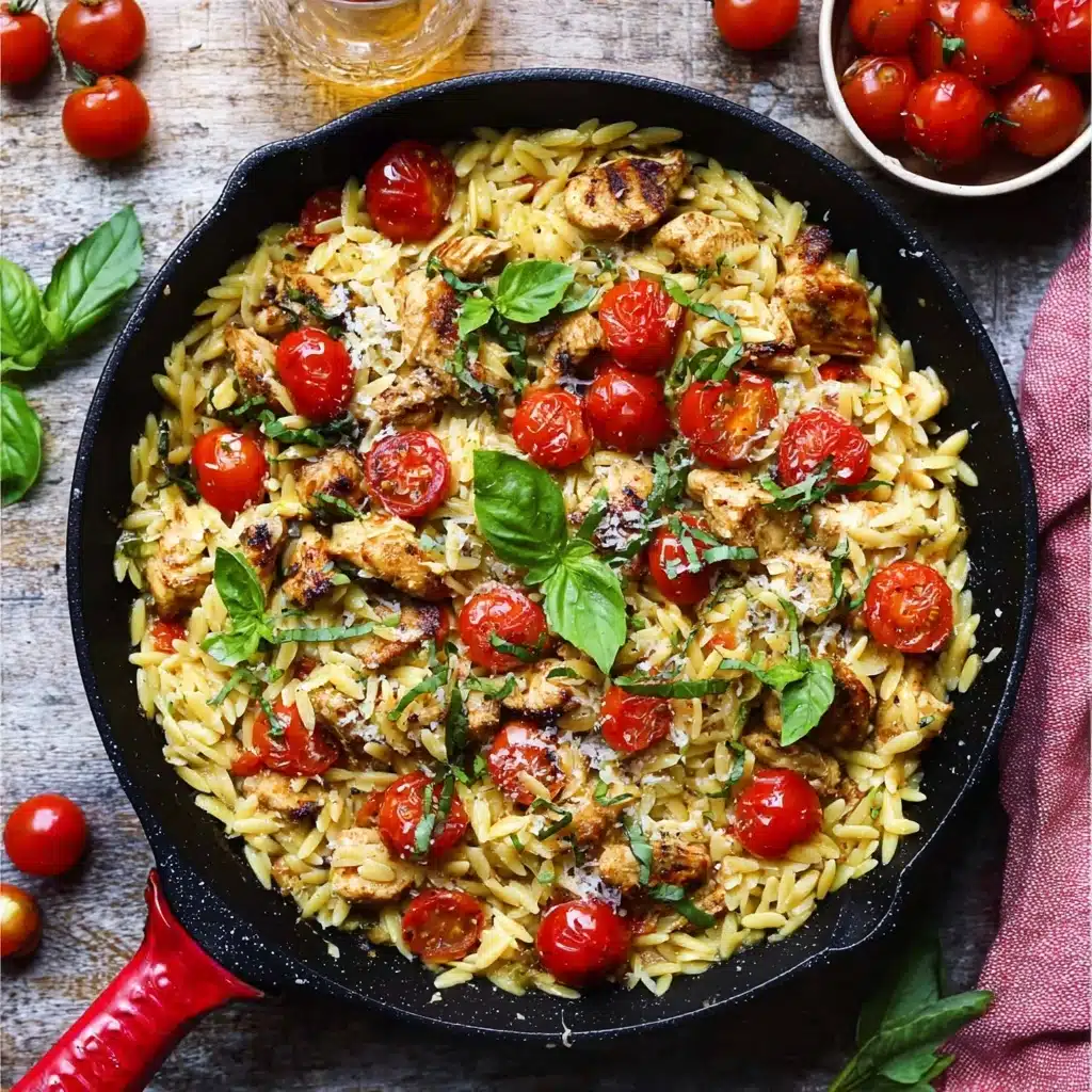 One Pan Chicken & Pesto Orzo Recipe - Recipe Image