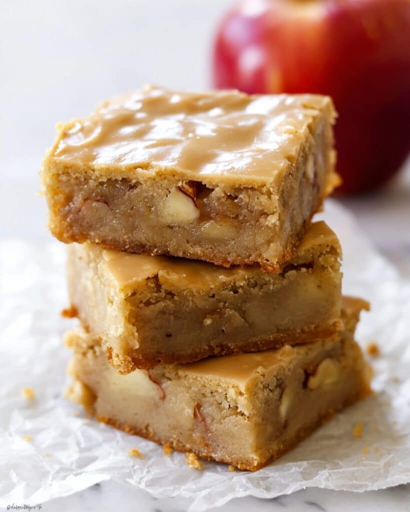 Maple Glazed Apple Blondies Recipe