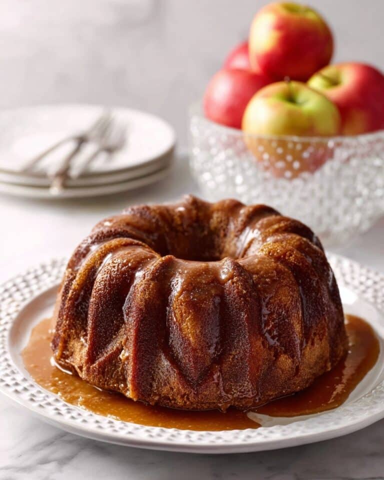 Easy Apple Dapple Cake with Caramel Glaze Recipe
