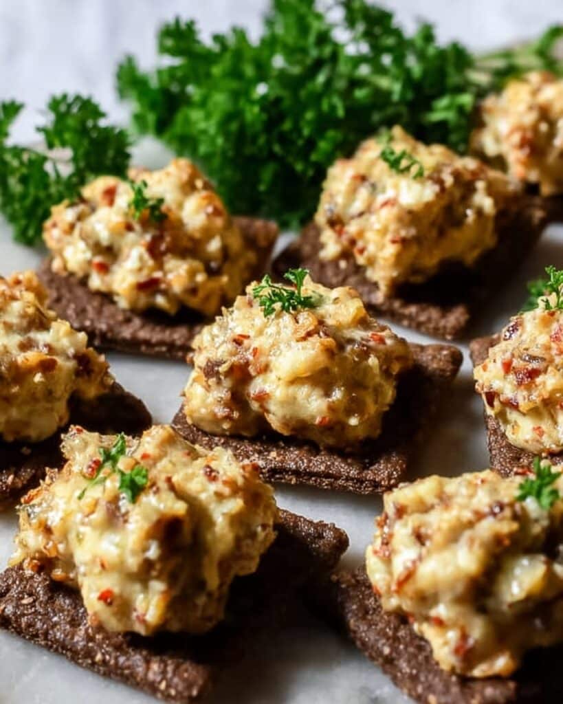 Hanky Panky Bites: Cheesy Spiced Meat on Toasted Rye Recipe