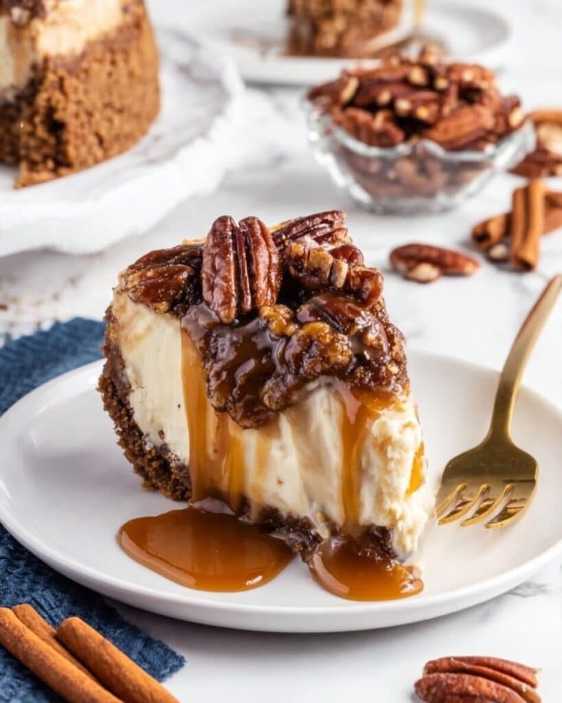 Pecan Pie Cheesecake with a Pecan Graham Cracker Crust Recipe
