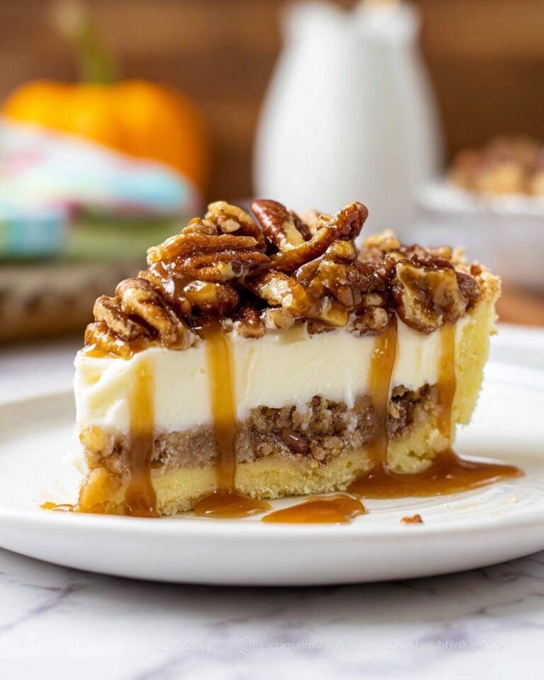 Apple Crumble Cheesecake with Caramel Apple Topping Recipe