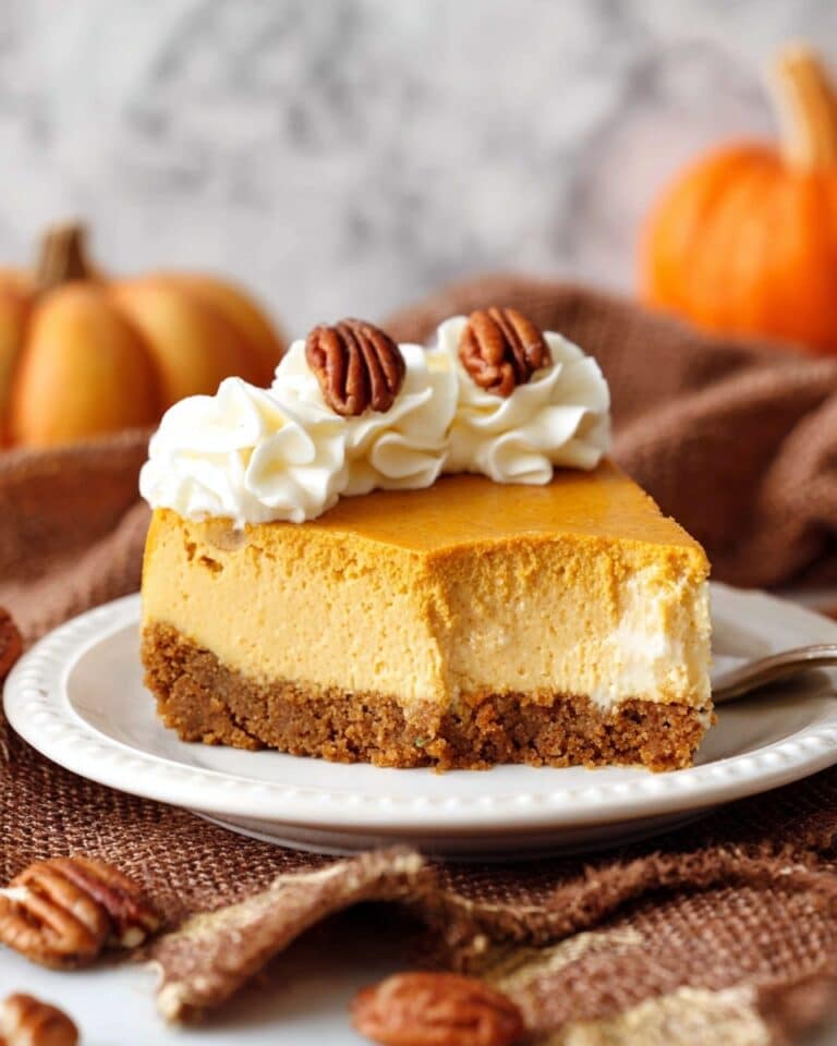 Pumpkin Cheesecake with Pecan Graham Cracker Crust Recipe