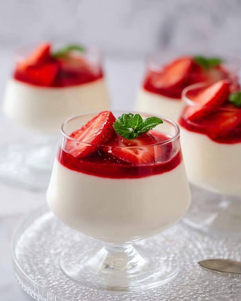 Vanilla Panna Cotta with Strawberry Sauce Recipe
