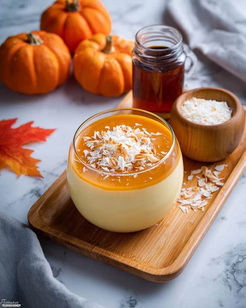 Pumpkin Coconut Panna Cotta with Cinnamon Maple Syrup Recipe
