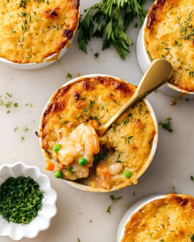 Seafood Pot Pie with Cheddar Bay Biscuit Topping Recipe