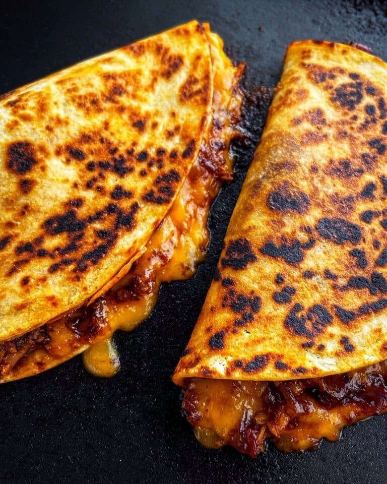 Cheesy Hot Honey Chicken Quesadillas with Spicy Jalapeño Cream Sauce Recipe