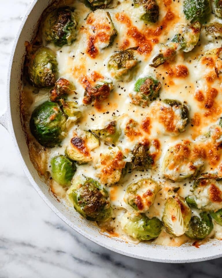 Garlicky Creamy Brussels Sprouts Au Gratin Recipe
