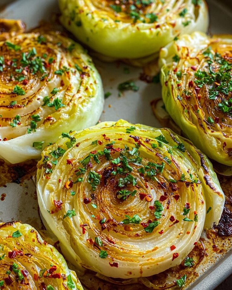 Savory Garlic Butter Roasted Cabbage Steaks Recipe