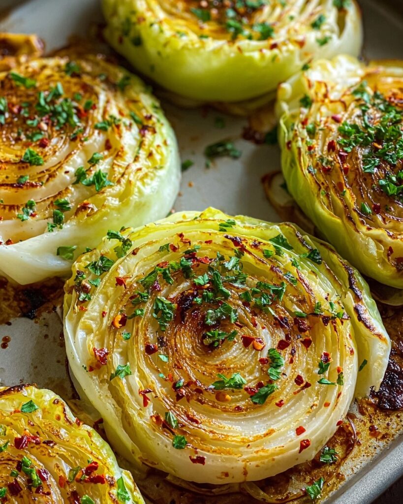 Savory Garlic Butter Roasted Cabbage Steaks Recipe