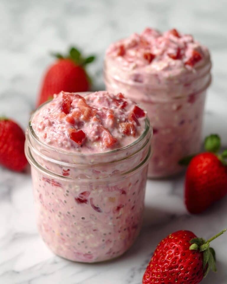 Strawberries and Cream Overnight Oats Recipe