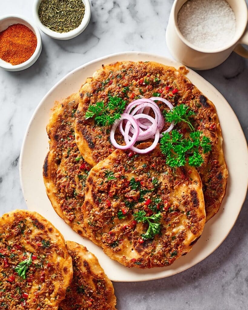 Quick and Easy Lahmacun (Turkish Pizza with Seasoned Meat) Recipe