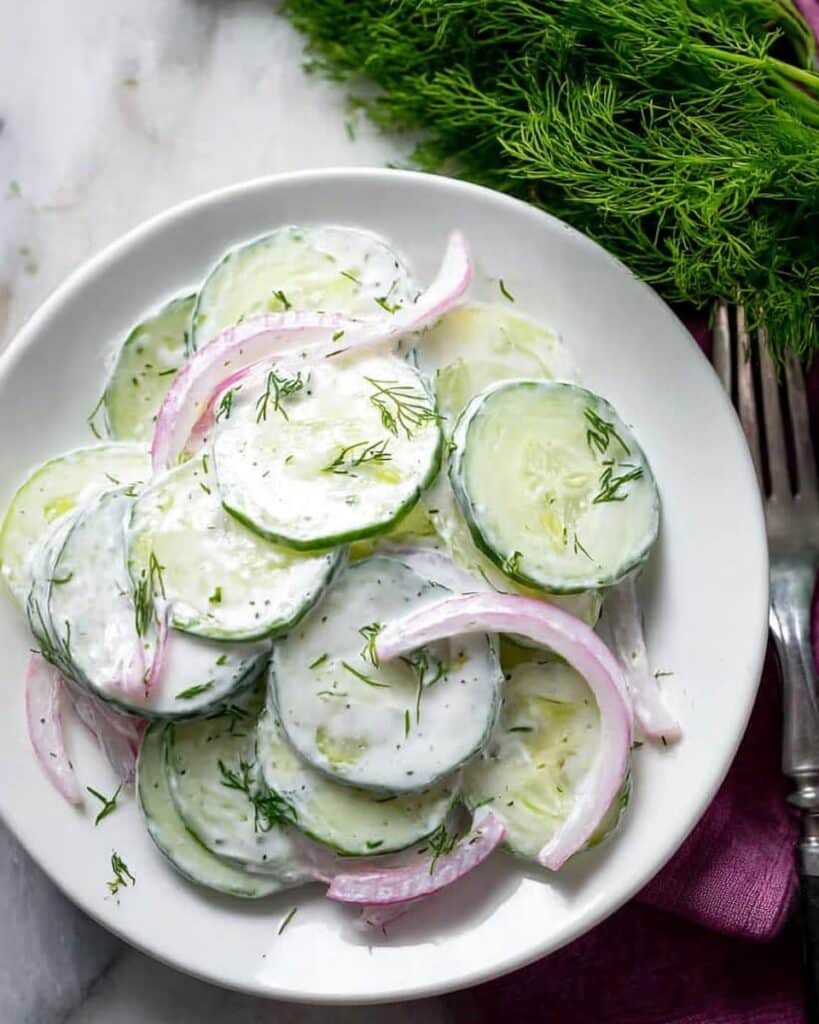 Creamy Cucumber Salad Recipe