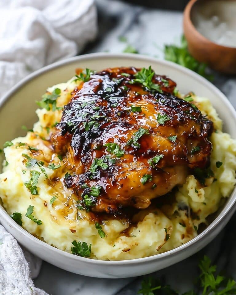 Chipotle Honey Chicken Thighs with Smoked Gouda Mashed Potatoes Recipe