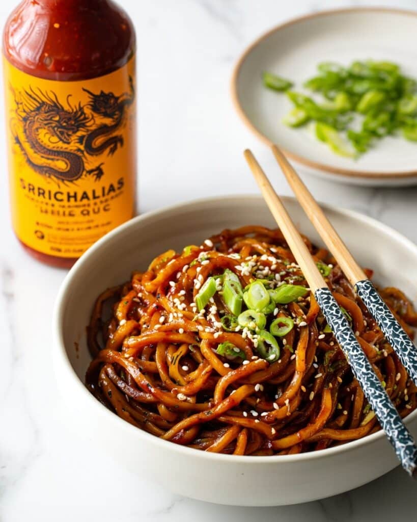 Sriracha Chili Garlic Oil Noodles Recipe