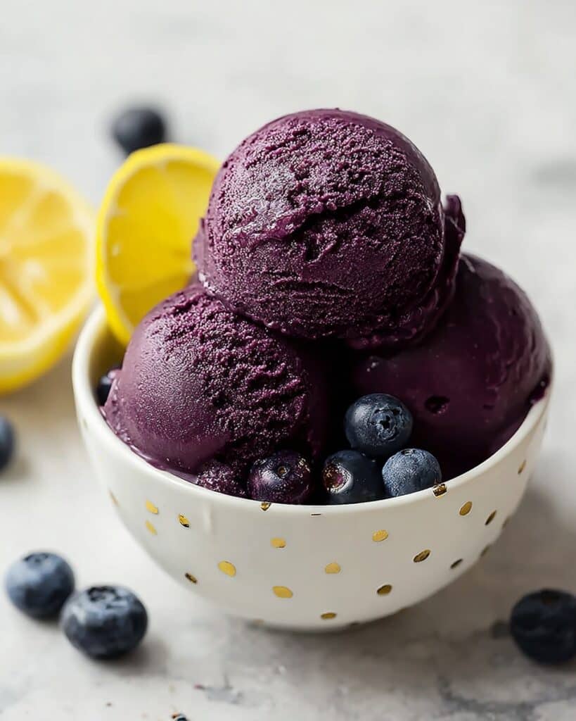 No Churn Blueberry Lemon Sorbet for a Refreshing Treat Recipe